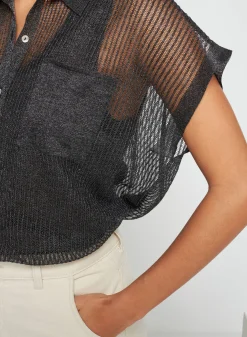 Maison Montagut Chemisier Manches Courtes Effet Irrise - Stacy><noscript><img width=