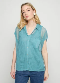 Maison Montagut Chemisier Manches Courtes Effet Irrise - Stacy><noscript><img width=