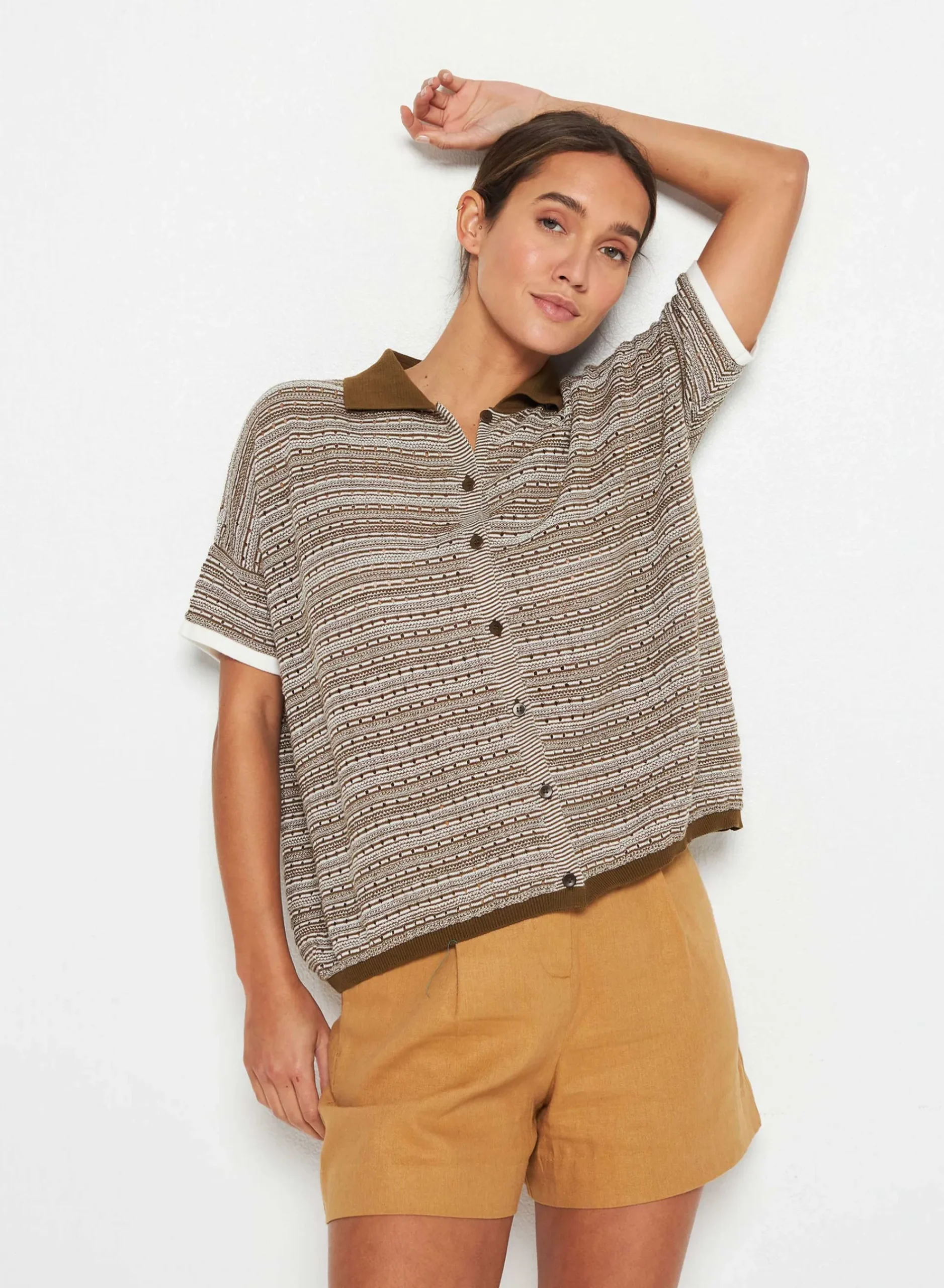 Maison Montagut Chemisier Manches Courtes En Coton Bio - Sierita>Femme T-Shirts