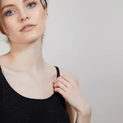 Maison Montagut Debardeur A Fines Bretelles En Lin Flamme - Bajah><noscript><img width=