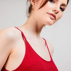 Maison Montagut Debardeur A Fines Bretelles En Lin Flamme - Bajah><noscript><img width=