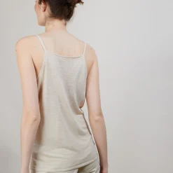 Maison Montagut Debardeur A Fines Bretelles En Lin Flamme - Bajah><noscript><img width=