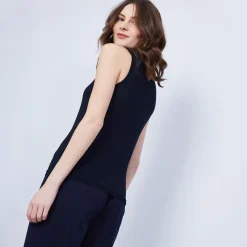 Maison Montagut Debardeur Col Rond En Lin Flamme - Java><noscript><img width=