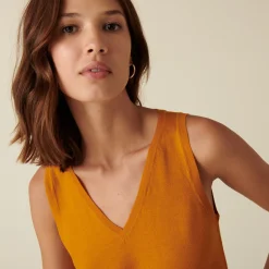 Maison Montagut Debardeur Col V A Point Jersey En Laine Merinos - Atta><noscript><img width=