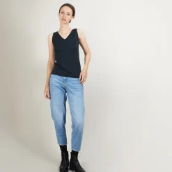 Maison Montagut Debardeur Col V En Laine - Blanchette><noscript><img width=