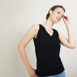 Maison Montagut Debardeur Col V En Laine - Blanchette><noscript><img width=