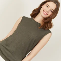 Maison Montagut Debardeur Large Bretelle En Lin Flamme - Billie><noscript><img width=