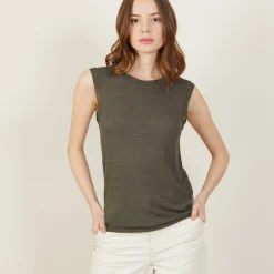 Maison Montagut Debardeur Large Bretelle En Lin Flamme - Billie><noscript><img width=