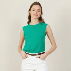 Maison Montagut Debardeur Large Bretelle En Lin Flamme - Billie><noscript><img width=