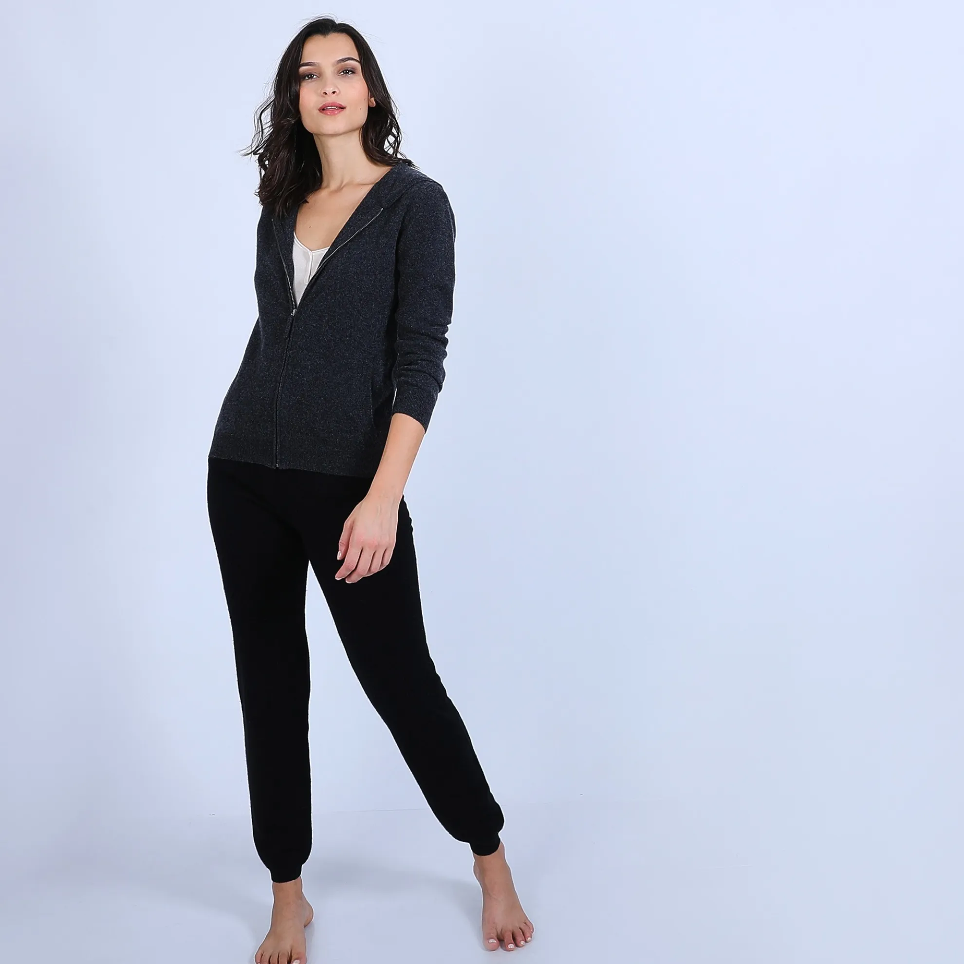 Maison Montagut Gilet A Capuche En Cachemire - Orus>Femme Vestes Et Gilets