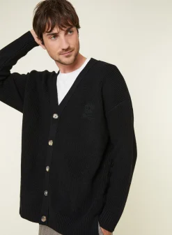 Maison Montagut Gilet Ample Boutone Avec Logo En Laine Merinos - Frederic><noscript><img width=