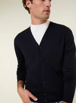 Maison Montagut Gilet Boutonne Avec Logo En Laine Merinos - Etienne><noscript><img width=