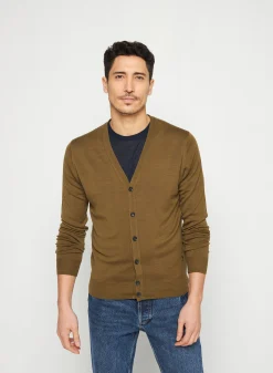 Maison Montagut Gilet Boutonne Avec Logo En Laine Merinos - Etienne><noscript><img width=