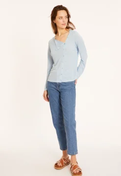 Maison Montagut Gilet Boutonne En Lin Flamme - Mado><noscript><img width=