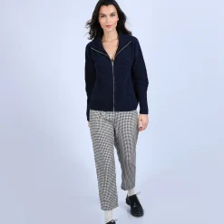 Maison Montagut Gilet Col Montant En Soie Laine Velours - Bresil><noscript><img width=