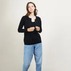 Maison Montagut Gilet Col Rond En Laine Merinos - Betsi><noscript><img width=