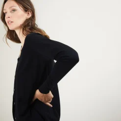 Maison Montagut Gilet Col Rond En Laine Merinos - Betsi><noscript><img width=