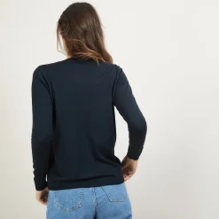 Maison Montagut Gilet Col Rond En Laine Merinos - Betsi><noscript><img width=