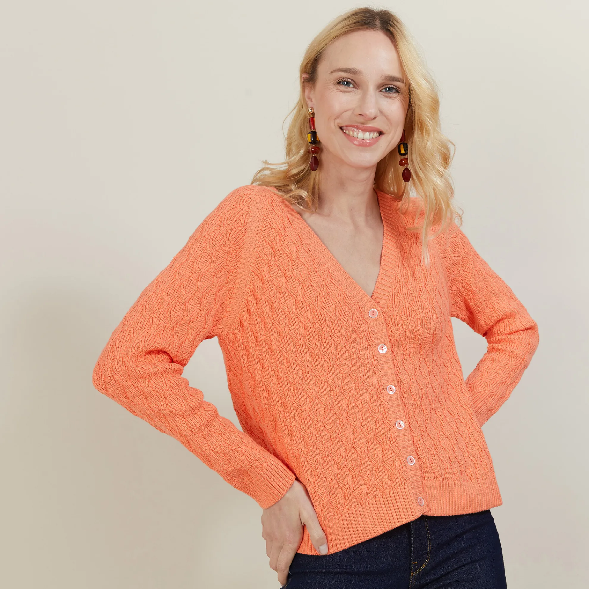 Maison Montagut Gilet Col V En Coton - Abraham>Femme Vestes Et Gilets