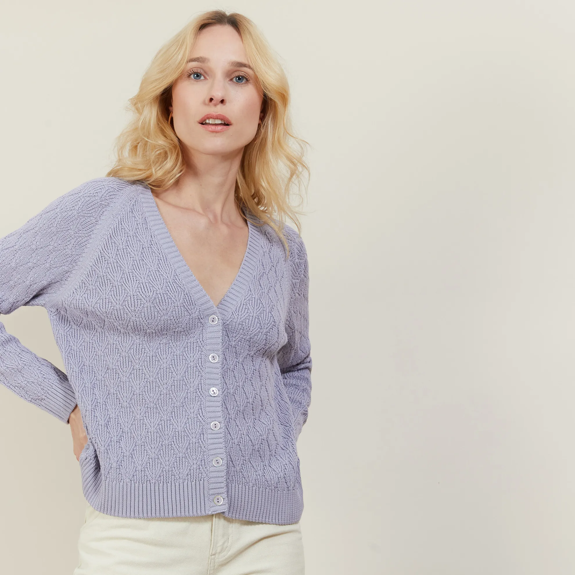 Maison Montagut Gilet Col V En Coton - Abraham>Femme Vestes Et Gilets