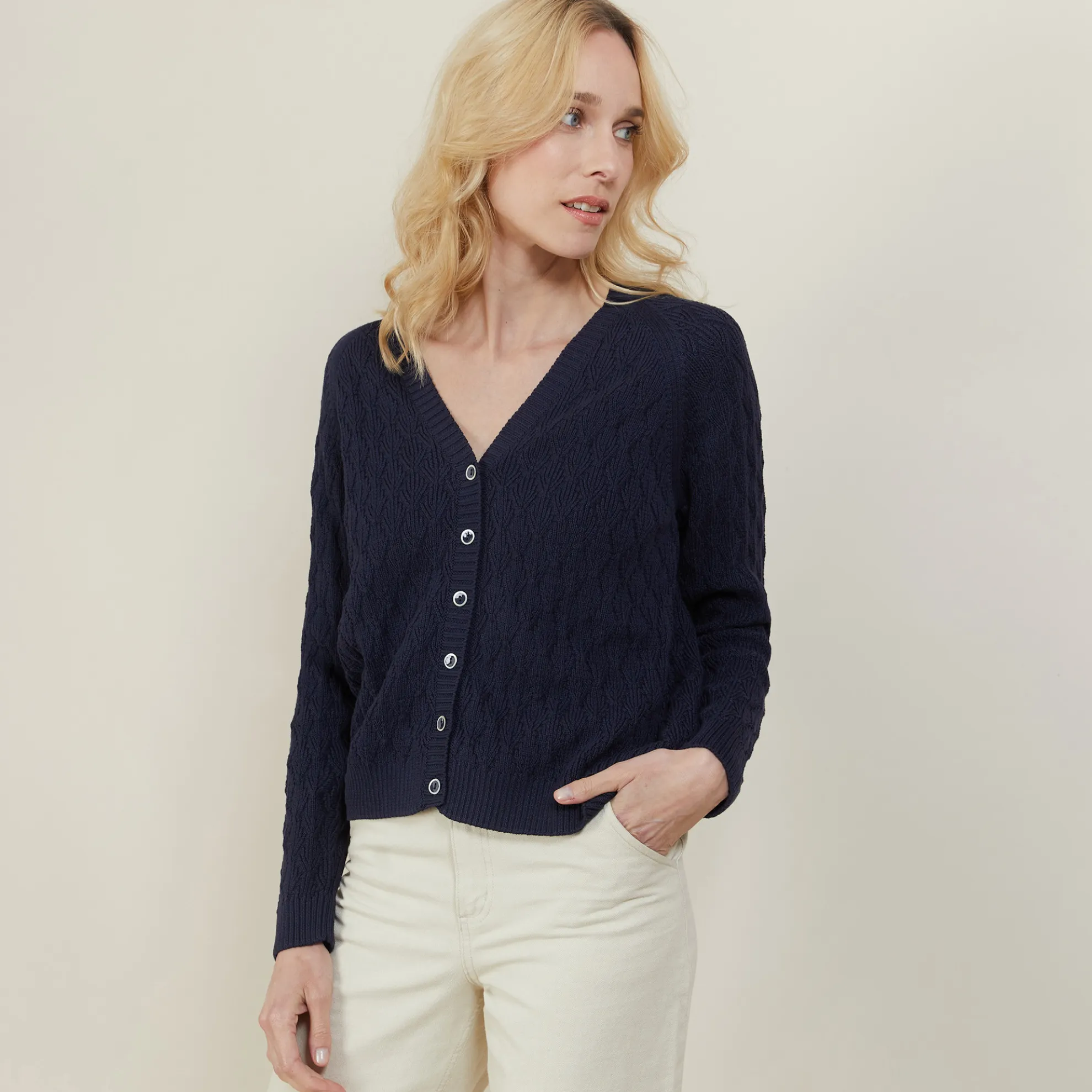 Maison Montagut Gilet Col V En Coton - Abraham>Femme Vestes Et Gilets