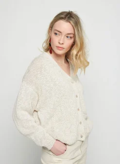 Maison Montagut Gilet Col V En Coton Et Lin - Thais><noscript><img width=