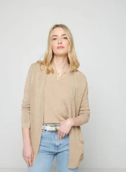 Maison Montagut Gilet Long Avec Poches En Lin Flamme - Tabata><noscript><img width=