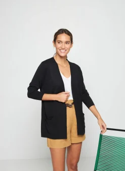 Maison Montagut Gilet Long Avec Poches En Lin Flamme - Tabata><noscript><img width=