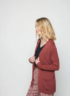 Maison Montagut Gilet Long Avec Poches En Lin Flamme - Tabata><noscript><img width=