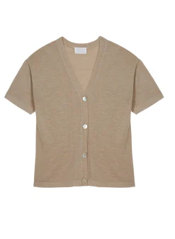 Maison Montagut Gilet Manches Courtes En Lin Flamme - Tanya><noscript><img width=