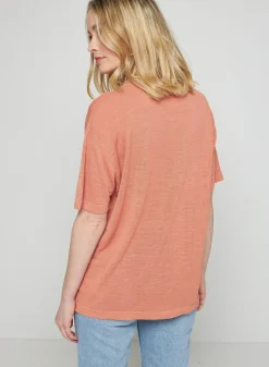 Maison Montagut Gilet Manches Courtes En Lin Flamme - Tanya><noscript><img width=