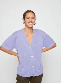 Maison Montagut Gilet Manches Courtes En Lin Flamme - Tanya><noscript><img width=