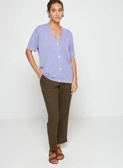 Maison Montagut Gilet Manches Courtes En Lin Flamme - Tanya><noscript><img width=