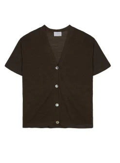 Maison Montagut Gilet Manches Courtes En Lin Flamme - Tanya><noscript><img width=