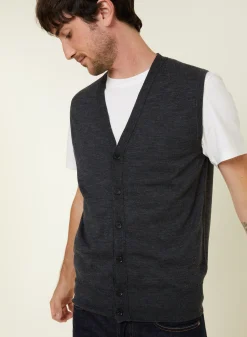 Maison Montagut Gilet Sans Manches Avec Logo En Laine Merinos - Ernardo>Homme Vestes Et Gilets