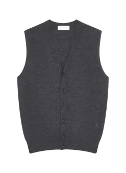Maison Montagut Gilet Sans Manches Avec Logo En Laine Merinos - Ernardo>Homme Vestes Et Gilets