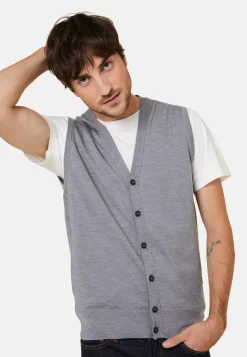 Maison Montagut Gilet Sans Manches Avec Logo En Laine Merinos - Ernardo><noscript><img width=