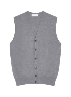 Maison Montagut Gilet Sans Manches Avec Logo En Laine Merinos - Ernardo><noscript><img width=