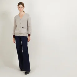 Maison Montagut Gilet Tricolore En Laine - Faeza>Femme Vestes Et Gilets