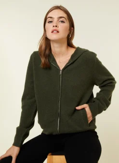 Maison Montagut Gilet Zippe A Capuche En Cachemire Melange - Alfred><noscript><img width=