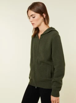 Maison Montagut Gilet Zippe A Capuche En Cachemire Melange - Alfred><noscript><img width=