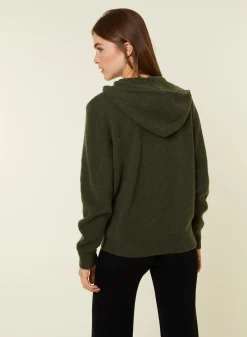 Maison Montagut Gilet Zippe A Capuche En Cachemire Melange - Alfred><noscript><img width=