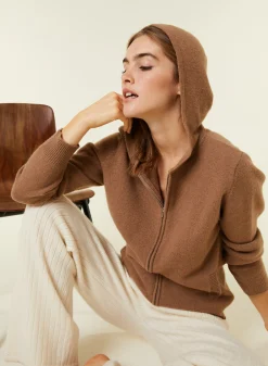 Maison Montagut Gilet Zippe A Capuche En Cachemire Melange - Alfred><noscript><img width=