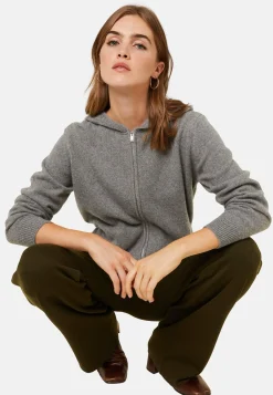 Maison Montagut Gilet Zippe A Capuche En Cachemire Melange - Alfred><noscript><img width=