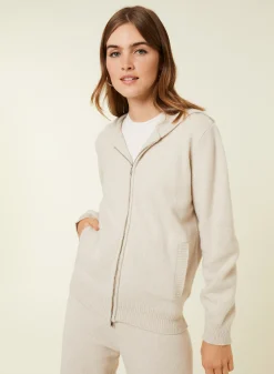 Maison Montagut Gilet Zippe A Capuche En Cachemire Melange - Alfred><noscript><img width=