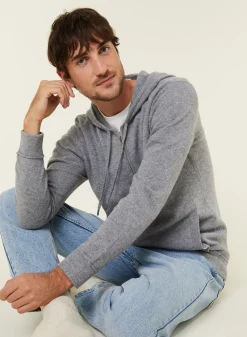 Maison Montagut Gilet Zippe A Capuche En Cachemire 2 Fils - Bradley><noscript><img width=