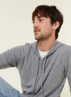 Maison Montagut Gilet Zippe A Capuche En Cachemire 2 Fils - Bradley><noscript><img width=