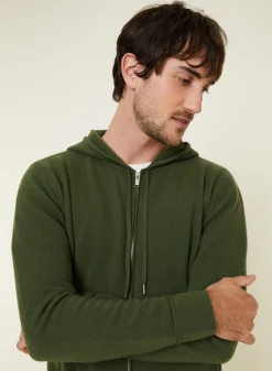 Maison Montagut Gilet Zippe A Capuche En Cachemire 2 Fils - Bradley><noscript><img width=