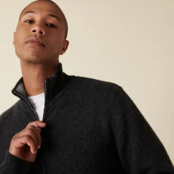 Maison Montagut Gilet Zippe A Poches En Cachemire 2 Fils - Eloane><noscript><img width=