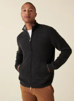 Maison Montagut Gilet Zippe A Poches En Cachemire 2 Fils - Eloane><noscript><img width=